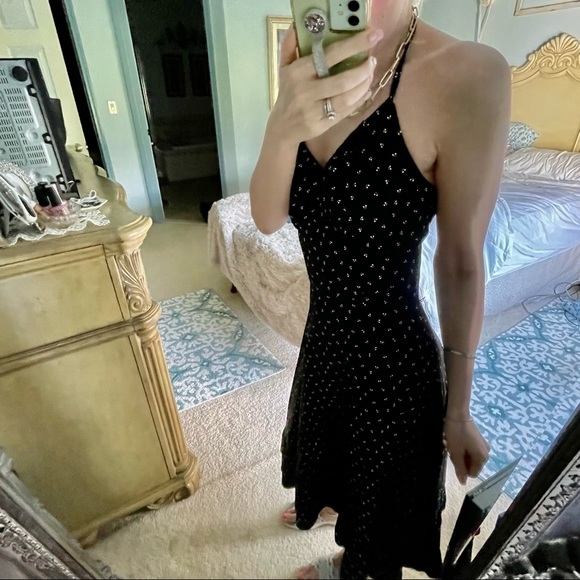 vintage 70s Candi Jones halter dress little ditzy bows - Picture 13 of 16